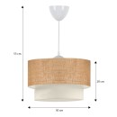 Φωτιστικό οροφής Whitehouse Megapap E27 γιούτα μονόφωτο χρώμα μπεζ 30x20x55εκ.