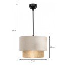 Φωτιστικό οροφής Lucifer Megapap E27 υφασμάτινο μονόφωτο χρώμα κρεμ 30x20x70εκ.