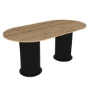 Τραπέζι Bohema Megapap χρώμα μαύρο - sepet oak 180x90x77,7εκ.