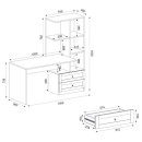 Γραφείο εργασίας Mantra Megapap χρώμα ανθρακί 150x60x152εκ.