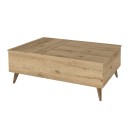 Τραπεζάκι σαλονιού Roy Megapap με σερβιτόρο χρώμα sepet oak 121x69x40εκ.