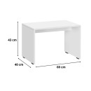 Τραπεζάκι σαλονιού - γραφείου Rio Megapap χρώμα λευκό 60x40x43εκ.