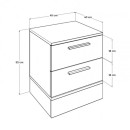 Κομοδίνo Base Megapap χρώμα λευκό - sonoma 45x40x52εκ.