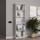 Βιβλιοθήκη Max Megapap χρώμα λευκό 58x23x170εκ.