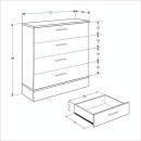 Συρταριέρα Base Megapap χρώμα oak - λευκό 72x40x88εκ.