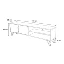 Έπιπλο τηλεόρασης Foot Megapap χρώμα φυσικό οξιάς 160x35x49εκ.