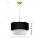 Φωτιστικό οροφής Barnhart Megapap υφασμάτινο μονόφωτο χρώμα μαύρο/χρυσό 30x20x70εκ.