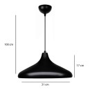 Φωτιστικό οροφής Lela Megapap E27 μεταλλικό μονόφωτο χρώμα μαύρο Ø31x100εκ.
