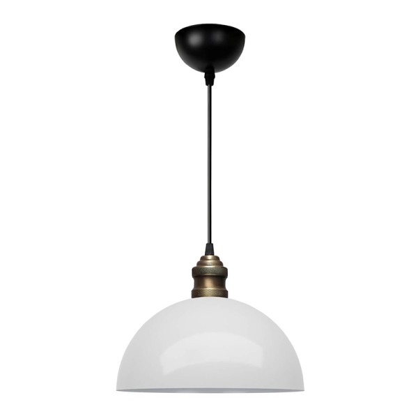 Φωτιστικό οροφής Tomas Megapap E27 μεταλλικό μονόφωτο χρώμα λευκό Ø25x100εκ.