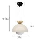 Φωτιστικό οροφής Marilia Megapap E27 μεταλλικό μονόφωτο χρώμα λευκό Ø25x115εκ.