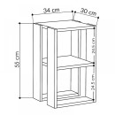 Κομοδίνο - Τραπεζάκι βοηθητικό Lonie Megapap χρώμα sapphire oak 34x30x55εκ.