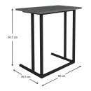 Τραπεζάκι βοηθητικό Jango Megapap μεταλλικό - μελαμίνης χρώμα μαύρο - ανθρακί 60x35,5x65,5εκ.