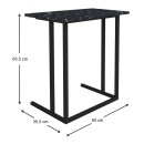 Τραπεζάκι βοηθητικό Jango Megapap μεταλλικό - μελαμίνης χρώμα μαύρο εφέ μαρμάρου 60x35,5x65,5εκ.