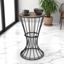 Τραπεζάκι βοηθητικό Girene Megapap μεταλλικό - Mdf χρώμα μαύρο - καρυδί 32x32x58εκ.