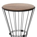 Τραπεζάκι βοηθητικό Girene Megapap μεταλλικό - Mdf χρώμα μαύρο - καρυδί 32x32x58εκ.