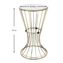 Τραπεζάκι βοηθητικό Girene Megapap μεταλλικό - Mdf χρώμα χρυσό - λευκό εφέ μαρμάρου 32x32x58εκ.