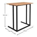 Τραπεζάκι βοηθητικό Jango Megapap μεταλλικό - μελαμίνης χρώμα μαύρο - pine oak 60x35,5x65,5εκ.