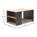 Τραπεζάκι σαλονιού Sylvia Megapap χρώμα pine oak - ανθρακί 90,2x59,2x48,1εκ.
