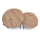 Σετ τραπεζάκια σαλονιού Zayden Megapap 2 τμχ χρώμα pine oak 65x65x52εκ.