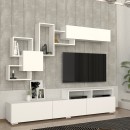 Σύνθεση τηλεόρασης Stamatia Megapap χρώμα λευκό 210x36,8x46,8εκ.