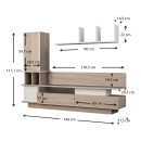 Σύνθεση τηλεόρασης Almeria Megapap χρώμα λευκό - cordoba 149x29,5x117εκ.