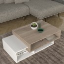 Τραπεζάκι σαλονιού Tab Megapap χρώμα λευκό - cordoba 105x60x32εκ.