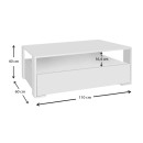 Τραπεζάκι σαλονιού Balina Megapap χρώμα λευκό 110x60x40εκ.