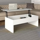 Τραπεζάκι σαλονιού Devon Megapap με σερβιτόρο χρώμα λευκό 110x60x44,8εκ.