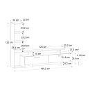 Σύνθεση τηλεόρασης Simal Megapap με LED χρώμα λευκό - cordoba 168,2x31,3x120εκ.
