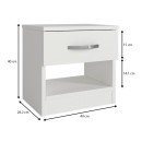 Κομοδίνο Lube Megapap χρώμα λευκό 40x28,2x40εκ.