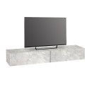 Έπιπλο τηλεόρασης επιτοίχιο Espanse Megapap χρώμα λευκό εφέ μαρμάρου 241,8x31,7x30εκ.