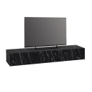 Έπιπλο τηλεόρασης επιτοίχιο Espanse Megapap χρώμα μαύρο εφέ μαρμάρου 241,8x31,7x30εκ.