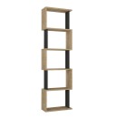 Βιβλιοθήκη Alvina Megapap χρώμα sapphire oak - ανθρακί 45x19,6x158,8εκ.