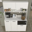 Έπιπλο κουζίνας Tuco 3 Megapap χρώμα λευκό 123,8x40x180εκ.