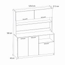 Έπιπλο κουζίνας Tuco 3 Megapap χρώμα λευκό 123,8x40x180εκ.