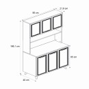 Έπιπλο κουζίνας Potter 3 Megapap χρώμα λευκό - rota oak 90x40x196,1εκ.