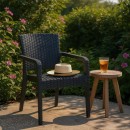 Πολυθρόνα πολυπροπυλενίου Clio Megapap recycled χρώμα ανθρακί 57x55x86εκ.