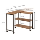 Τραπεζάκι βοηθητικό Frenk Megapap πολυμορφικό χρώμα atlantic pine 76x30x66εκ.