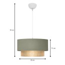 Φωτιστικό οροφής Lucifer Megapap E27 υφασμάτινο μονόφωτο χρώμα παστέλ πράσινο 30x15x70εκ.