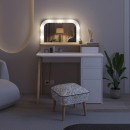 Τουαλέτα με καθρέπτη Avien Megapap με LED χρώμα λευκό - sapphire oak 105x51,1x131εκ.