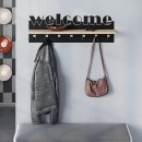 Κρεμάστρα τοίχου Welcome Megapap χρώμα μαύρο - sapphire oak 86x15,2x29εκ.