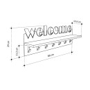 Κρεμάστρα τοίχου Welcome Megapap χρώμα μαύρο - sapphire oak 86x15,2x29εκ.