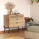 Συρταριέρα Naive Megapap χρώμα sapphire oak 93,1x40x83,1εκ.