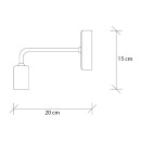 Απλίκα τοίχου Aven Megapap E27 μεταλλική χρώμα μαύρο 8x20x15εκ.