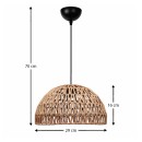 Φωτιστικό οροφής Karon Megapap E27 από σχοινί μονόφωτο χρώμα φυσικό Ø29x70εκ.