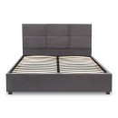 Κρεβάτι Kingston Megapap βελούδινο με αποθηκευτικό χώρο χρώμα ανθρακί 160x200εκ.