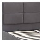 Κρεβάτι Kingston Megapap βελούδινο με αποθηκευτικό χώρο χρώμα ανθρακί 160x200εκ.