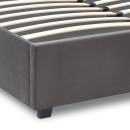 Κρεβάτι Kingston Megapap βελούδινο με αποθηκευτικό χώρο χρώμα ανθρακί 160x200εκ.
