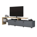 Έπιπλο τηλεόρασης Amadeo Megapap χρώμα ανθρακί - φυσικό οξιάς 197,5x35x46cm.