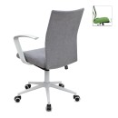 Καρέκλα γραφείου Berlin Megapap υφασμάτινη χρώμα γκρι - λευκό 64x63x89/96εκ.